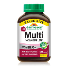 Jamieson 100% Complete Multivitamin For Women 50+ Value Size, 160 Caplets. With Cranberry, Lutein and More Magnesium. Supports Immunity, Energy, Overall Health, Eye Support, Bone Health, One Per Day