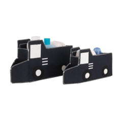 Little Love by NoJo Navy Felt Truck Shaped 2Piece Nursery Storage Caddy Set, Navy, Black, White