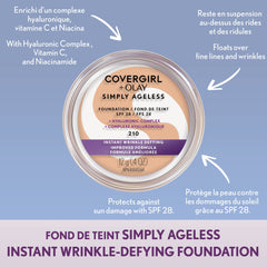 Covergirl - Simply Ageless Instant Wrinkle Defying Foundation With Hyaluronic Complex, Vitamin C, and Niacinamide - SPF 28, 100% Cruelty-Free