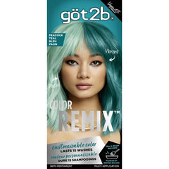 Got2b Color Remix, Customizable Semi-Permanent Hair Colour, Peacock Teal 097, 1 Pack/50 ml, Vegan Formula, Lasts up to 15 Washes