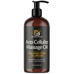 Firming Body Massage Oil with Collagen & Stem Cell – Helps Smooth The Appearance of Cellulite & Improve Skin Texture – Refreshing Aromatherapy Body Oil for Legs & Full Body – 8 Fl Oz by M3 Naturals