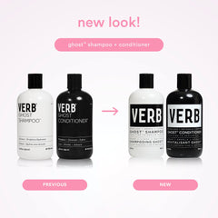 New Verb Ghost Shampoo, Vegan Color-Safe Shampoo Infused with Moringa Oil, Cleanses Fine and Weighed Down Hair (12 fl oz)