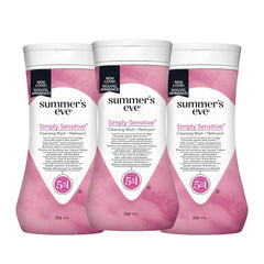 Summer's Eve Simply Sensitive Cleansing Wash for Sensitive Skin, Pack of 3, 266ml per bottle
