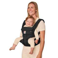 Ergobaby Omni Classic Baby Carrier for Newborn to Toddlers 0-48 Months (7-45 lbs) - 4-Position 100% Premium Cotton Baby Carrier with Ergonomic Support - Onyx Black