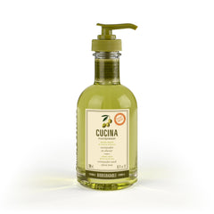 Cucina Hand Soap with Olive Oil, Coriander and Olive Tree, 200 ml, Biodegradable Formula, Recyclable Glass Bottle, Fruits & Passion