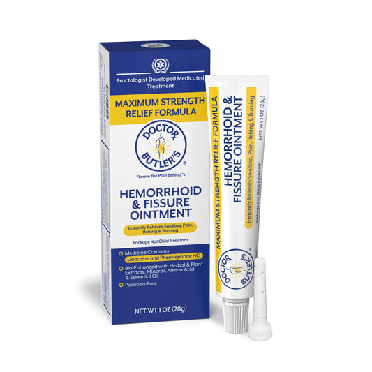 Doctor Butler’s Hemorrhoid & Fissure Ointment – Hemorrhoid Treatment and Hemorrhoid Cream with Lidocaine and Phenylephrine HCI for Fast Acting Relief of Pain, Swelling, Discomfort, and Itching (1 oz.)