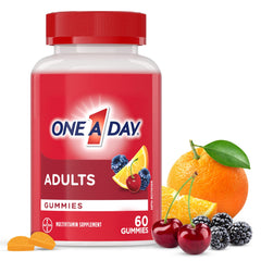 One A Day Adult Multivitamin Gummies - Daily Gummy Multivitamins For Men And Women With Vitamins A, B6, B12, C, D, E, Biotin and Zinc, Supports Immunity And Bone Health, Hair And Nails, 60 Gummies