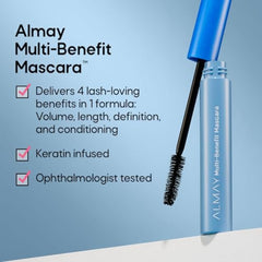 Almay Mascara, Volume, Length, Definition & Conditioning, Multi-Benefit Eye Makeup, Hypoallergenic and-Fragrance Free, 502 Black, 0.24 Fl Oz/ 7ml