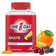 One A Day Adult Multivitamin Gummies - Daily Gummy For Men And Women With Vitamins A, B6, B12, C, D, E, Biotin and Zinc, Supports Immunity And Bone Health, Hair And Nails, 130 Gummies