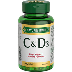 Nature's Bounty Vitamin C and D3 Pills, Supplement, An Antioxidant for the Maintenance of Good Health, 100 Softgels