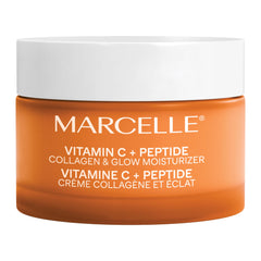 Marcelle Vitamin C + Peptide Collagen & Glow Moisturizer, Day & Night Cream, Brightening & Smoothing, Vegan, Cruelty-Free, Hypoallergenic, Non-Comedogenic, Paraben-Free, Fragrance-Free, 50 mL