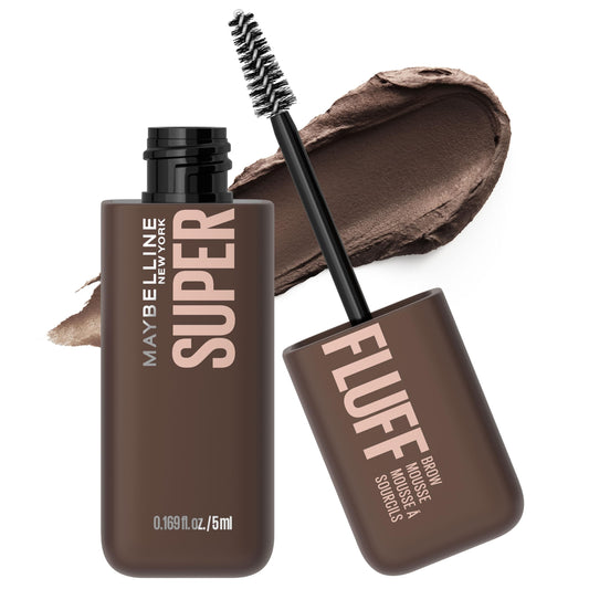 Maybelline New York Superfluff Brow Mousse, All-Day Wear, Full Brows, Airy Volumising Mousse, Deep Brown, 5ml