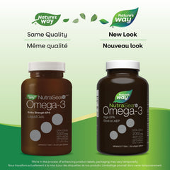 Nature's Way NutraSea HP Omega 3 Extra Strength Supplement with Fish Oil – Fresh Mint Flavour – Heart & Brain Support for Adults and Kids 9+ – 60 Softgels