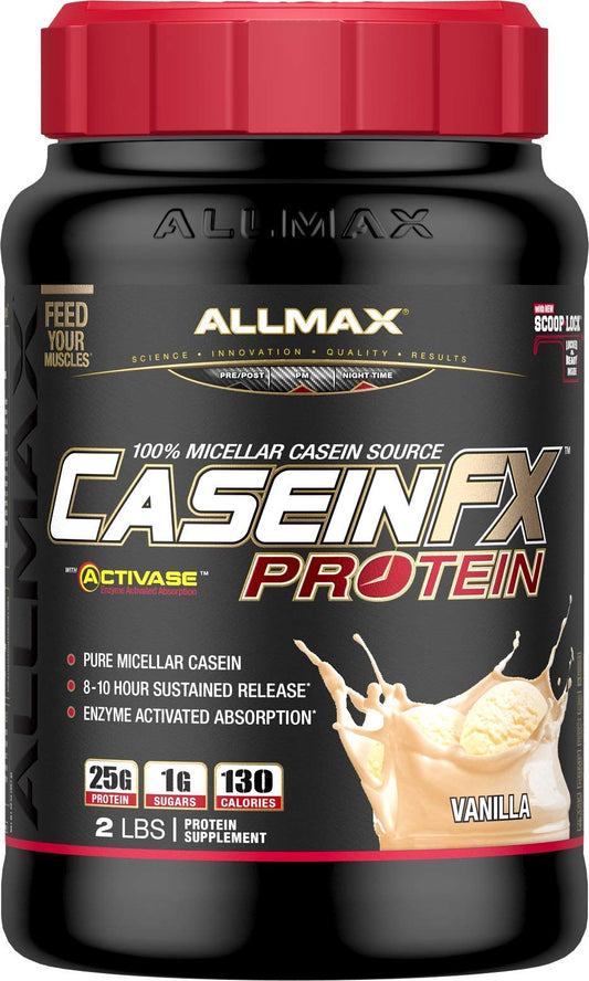 ALLMAX Nutrition - CaseinFX - 100% Casein Micellar Protein - Vanilla - 2 Pound