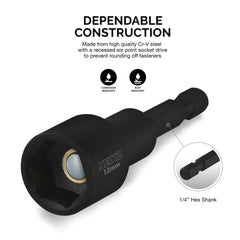 Neiko 10191A Impact Ready Magnetic Nut Driver | 6 Piece | MM | 8 to 14 mm | 2-9/16β Length | Cr-V, Metric,Master Kit