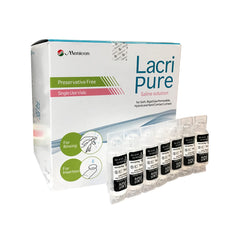 Menicon LacriPure Saline Contact Lens Solution, for Lens Rinse & Insertion, 98 Vials, 5ml (3 Month Supply)