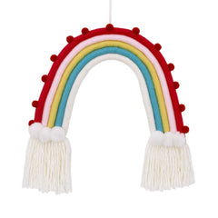 NoJo Rainbow Tapestry & White Yarn Wall Decor, Red, Pink, Yellow, Blue (7113019P)
