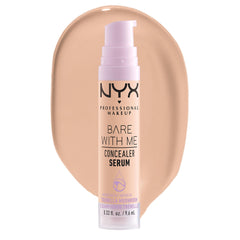 NYX Professional Makeup Concealer, Under eye concealer, Bare With Me Serum, Satin and Natural Finish, Infused with Tremella Mushroom and Green tea for 24HR Hydration, Vegan Formula - 03 Vanilla, 9.6mL