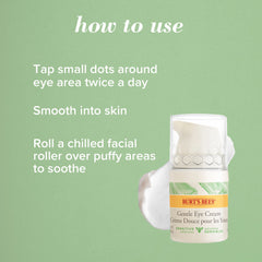 Burt's Bees Eye Cream for Sensitive Skin with Cotton Extract 98.9% Natural Origin, Developed with Dermatologists, 14.1g