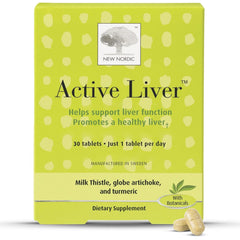 NEW NORDIC Active Liver 30-Day Supply, Daily Liver Supplement, Milk Thistle, Artichoke & Turmeric, 30 Tablets (Pack of 1)