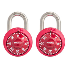Master Lock 1530T Combination Padlock, Bright Metallic, 2-Pack