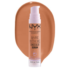 NYX Professional Makeup Concealer, Under eye concealer, Bare With Me Serum, Satin and Natural Finish, Infused with Tremella Mushroom and Green tea for 24HR Hydration, Vegan Formula - 8.5 Caramel, 9.6mL