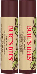 Burt's Bees 100% Natural Origin Moisturizing Lip Balm for Dry Chapped Lips, Conditionaing Lip Therapy - Pack of 2 - Shea & Aloe