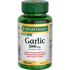 NATURE'S BOUNTY Garlic, 2000 mg, Herbal Medicine, Helps Reduce Elevated Blood Lipid Levels In Adults, 142 g