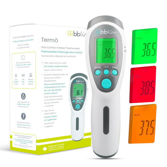 bblüv Termö - 4-in-1 Infrared Digital Thermometer for Kids and Adults, Forehead and Room Temperature Measurement, Fever Alert