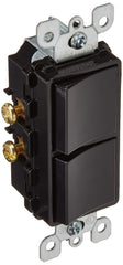 Leviton 15 Amp, 120/277 Volt, Decora Single-Pole, AC Combination Switch, Commercial Grade, Grounding, 5634-E, Black