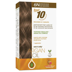One n Only Argan Oil Fast 10 Permanent Hair Color Kit - 6N Natural Dark Blonde Hair Color Unisex 1 Pc