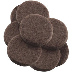 SoftTouch Self-Stick Furniture Felt Pads for Hard Surfaces (8 Piece) - Brown, Round, 7/8-Inch