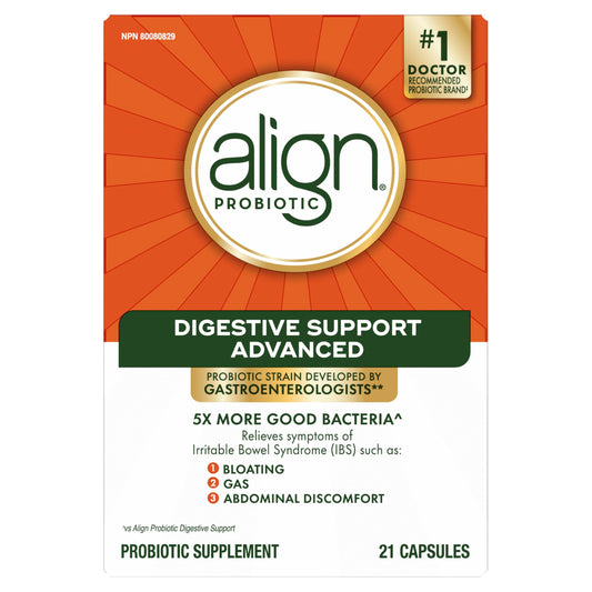 Align Advanced Probiotic Digestive Support, IBS Symptom Relief: Gas, Abdominal Discomfort, Bloating, Helps Healthy Intestinal Flora for Women & Men, 21 Capsules