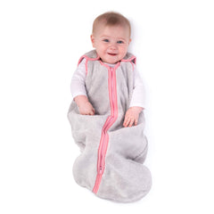 baby deedee Sleep Nest Teddy Baby Sleeping Bag, Gray Bubble Gum, Medium (6-18 Month)