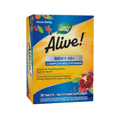 Nature's Way Alive! Men's 50+ Multivitamin Complete Tablets, Daily Multivitamin for Men Over 50, Supports Cellular Energy Metabolism, Heart, Muscle & Eye Health*, High Potency Vitamins, 50 Tablets