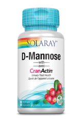 Solaray D-Mannose with CranActin Cranberry Extract 1000mg | For Normal, Healthy Urinary Tract Support | Non-GMO & Vegan | 60 VegCaps