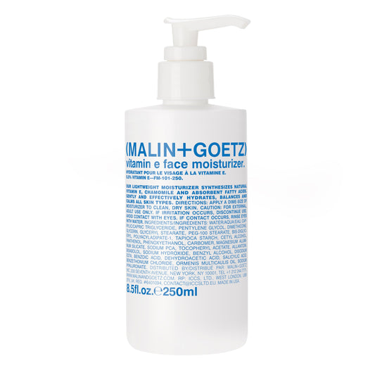 Malin + Goetz Vitamin E Face Moisturizer – hydrating, balancing, nourishing, face lotion for dry sensitive skin. multi-taksing, after shave, makeup primer, unisex cruelty free, vegan, 8.5 Fl Oz