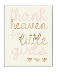 Stupell Industries Home Décor Thank Heaven For Little Girls Sequin Wall Plaque Art, 10 x 0.5 x 15