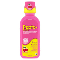 Pepto Bismol Liquid for Nausea, Heartburn, Indigestion, Upset Stomach, and Diarrhea Relief, Cherry Flavor 480mL