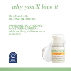 Burt's Bees Eye Cream for Sensitive Skin with Cotton Extract 98.9% Natural Origin, Developed with Dermatologists, 14.1g