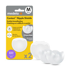 Medela Contact Nipple Shields for Breastfeeding, 20 mm, Food Grade Silicone, Designed to Protect Cracked or Sore Nipples and Support with Latch-On, Made Without BPA, Pack of 2