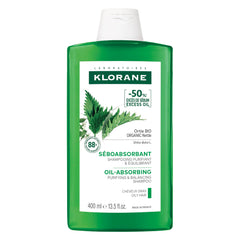 Klorane, Oil Absorbing Shampoo with Organic Nettle for Oily Hair and Scalp, Helps Absorb Excess Oil , Natural, 400ml
