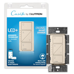 Lutron PD-6WCL-LA Caseta Wireless 600/150-Watt Single Pole In-Wall Dimmer, Light Almond