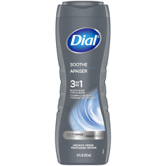 Dial Men 3in1 Body Wash, Hair Wash, and Face Wash, Soothe, Infinite Fresh Scent, 473ml