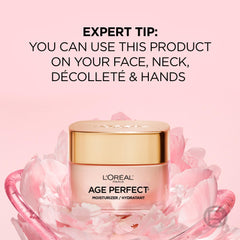 L’Oréal Paris Day Face Moisturizer Cream, Age Perfect Rosy Tone, with LHA & Imperial Peony Extract, For Mature Skin Skincare, 50 ml