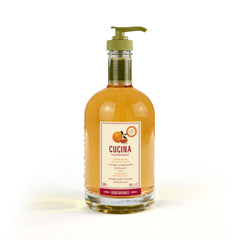 Cucina Hand Soap with Olive Oil, Sanguinelli Orange and Fennel, 500 mL, Biodegradable Formula, Glass Bottle, Fruits & Passion