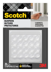 Scotch Clear Adhesive Bumper Pads 20 PCS, Self-Stick Rubber Pads 1/2" round, Cabinet Door Rubber Bumpers, Designed to Protect Cabinets and Drawers, Sound Dampening, Transparent (SP950-NA)