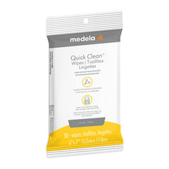 Medela Quick Clean Wipes for On-the-Go Cleaning of Breast Pumps, Accessories, and Various Surfaces, Plant-based, Resealable, 1 Pack of 30