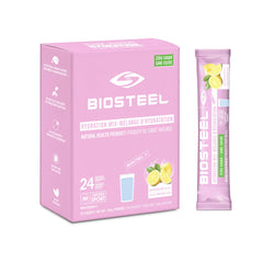 BioSteel Hydration Mix, Proudly Canadian - Great Tasting Hydration with Zero Sugar, and No Artificial Flavours or Preservatives, Pink Lemonade Flavour, 24 Single Serving Packets