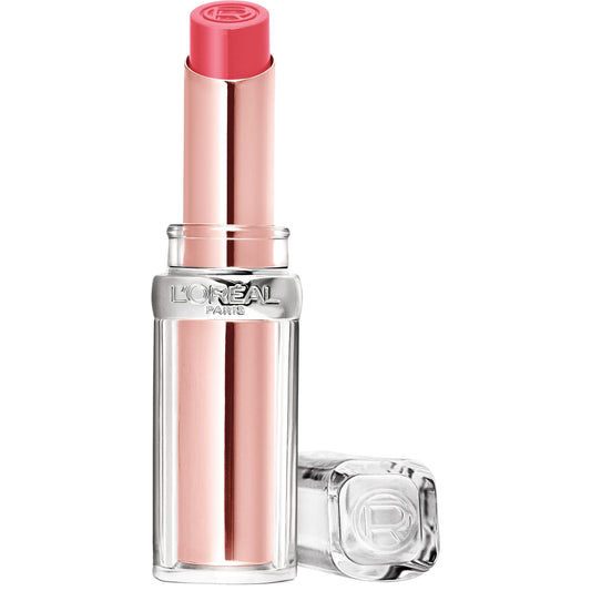 L’Oréal Paris Glow Paradise Balm-in-Lipstick, Tinted Lip Balm with Pomegranate Extract for Sensitive Lips, Peach Charm, 0.1 oz.